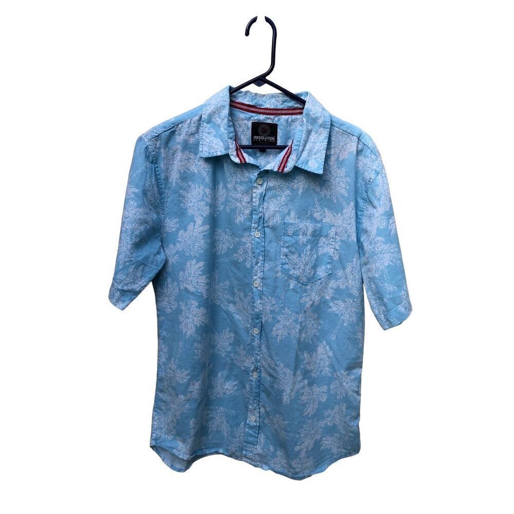 One Resolution Clothing Large (L) Men's Hawaiian Shirt Blue